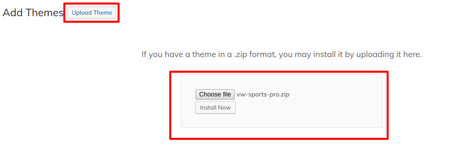 Image showing for how to upload theme folder