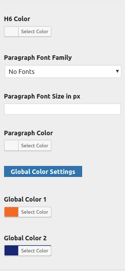 Image showing for how to color and font setting in theme.